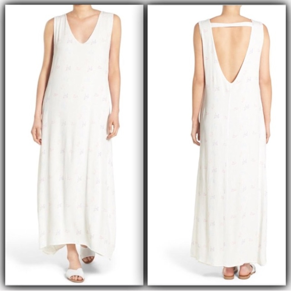 Wildfox Unicorn Maxi Dress M Gauze White New